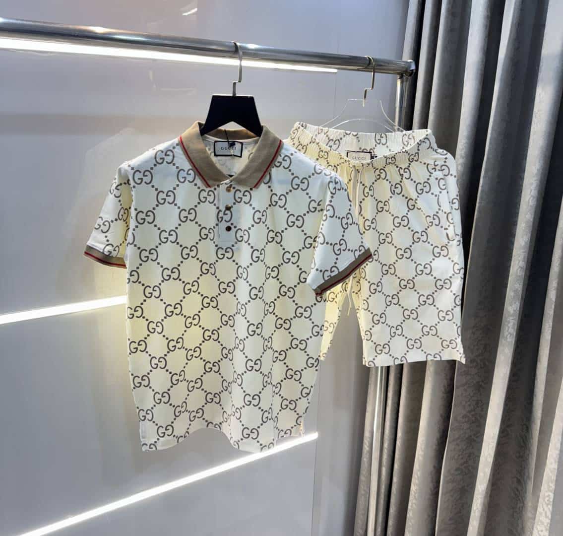 Gucc i Cream MonograM Print Premium Cord Set