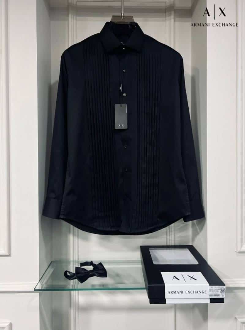 Arman i Exchange Black Taxido Shirt With Box Packing And Carry Bag