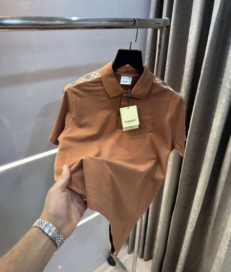Burberr y Brown Shoulder Look Premium Polo T-Shirt
