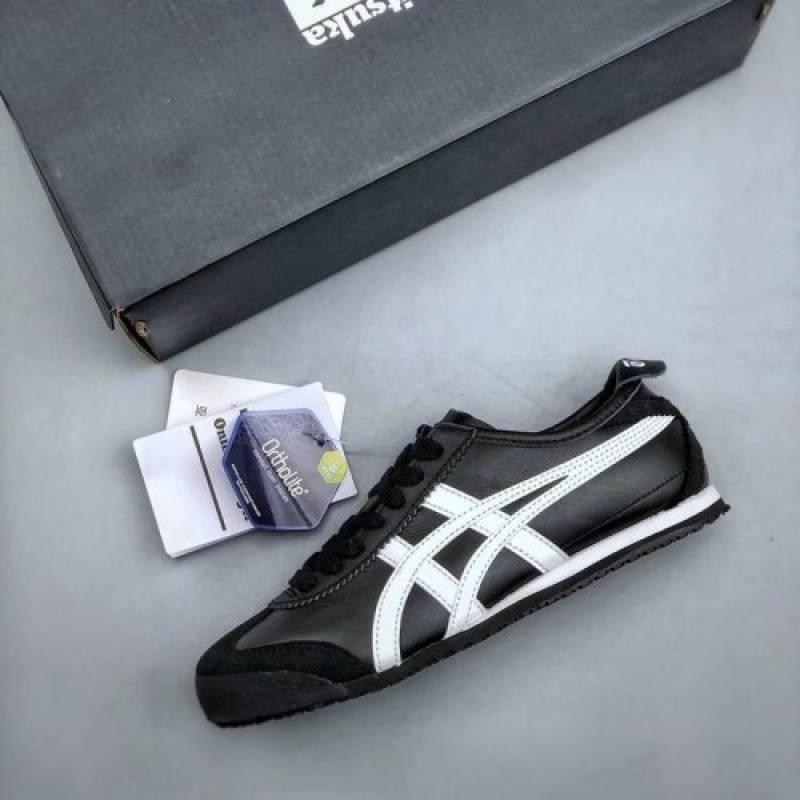 Onitsuka Tiger MEXICO 66 BLACK White Women 1st Leather Quality Fixx