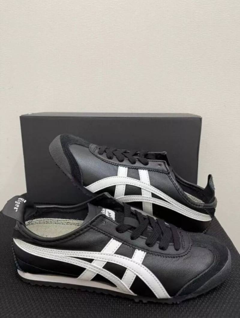 Onitsuka Tiger MEXICO 66 BLACK White Women 1st Leather Quality Fixx