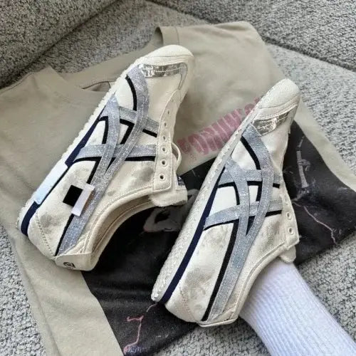 Onitsuka Tiger Mexico 66 x Panda Prank Slip On White Blue Sneakers For Mens