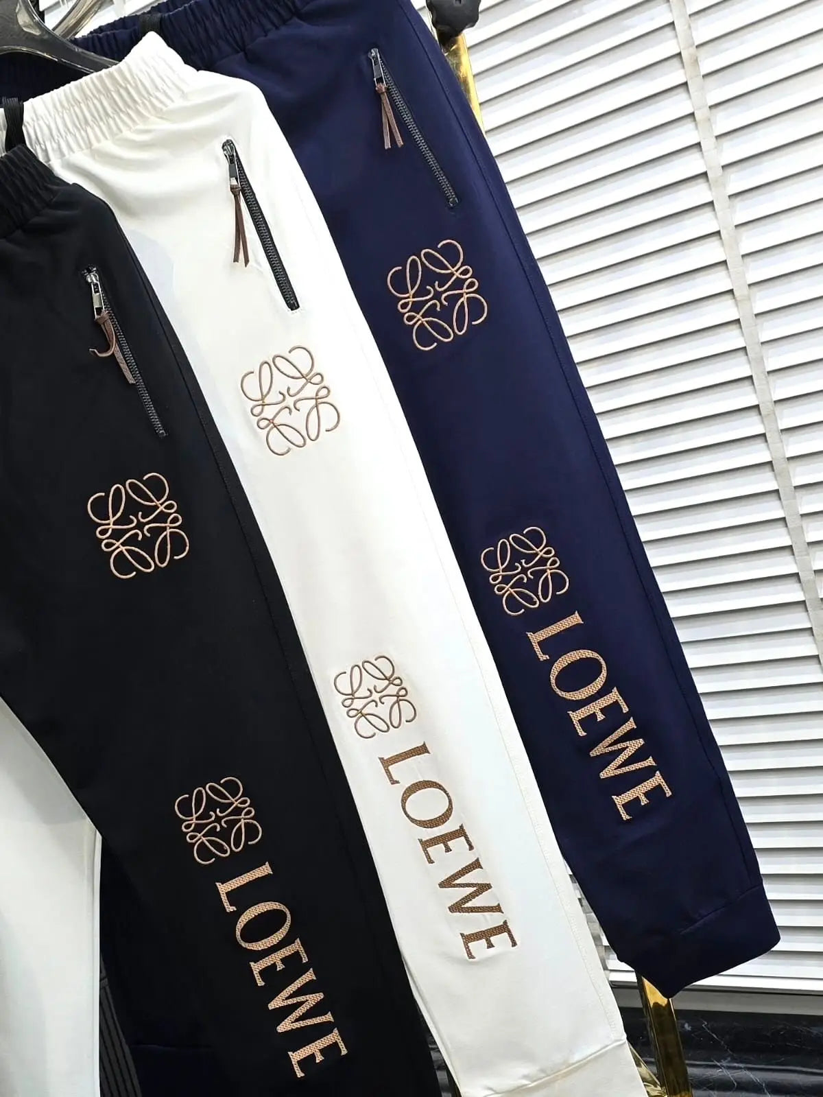 LOeW3 Black Embroidery Logo Imported Tracksuit