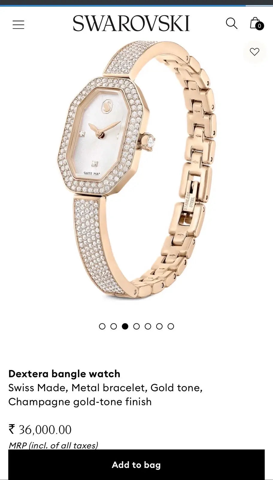 Swarovsk i Dextera Gold White Premium Watch