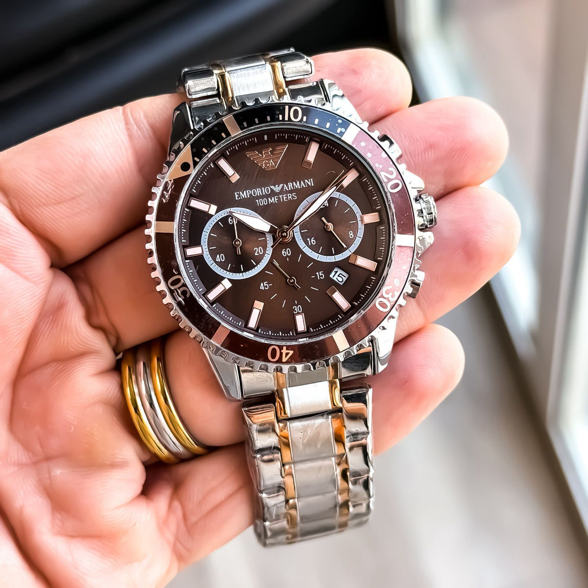 ARMANI_CRONOGRAPH_GOLD-TT-BROWN