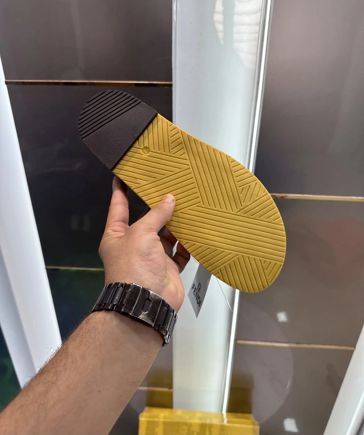 Fendi Black Premium Slides For Men