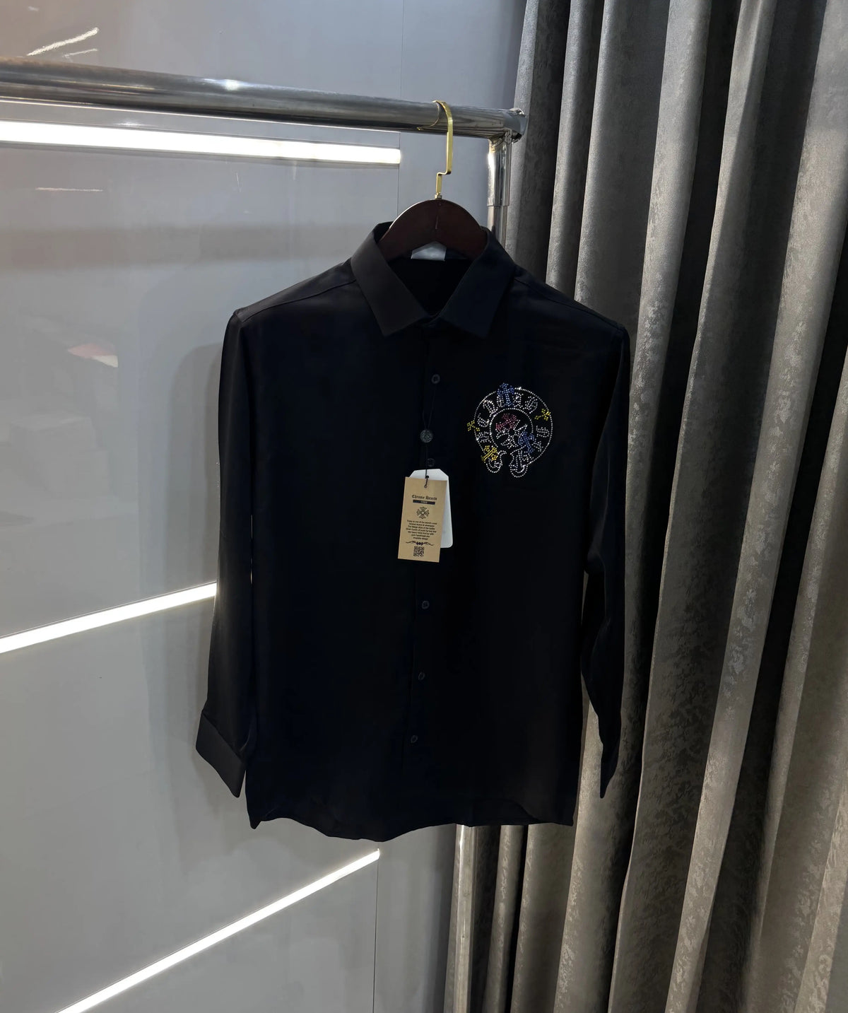 Chrome Hearts Black Logo Work Imported Shirt