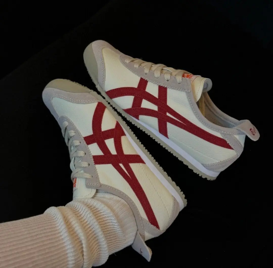 Onitsuka Tiger Mexico 66 VIN Beige  White  Red  7A Premium Sneakers D-2068