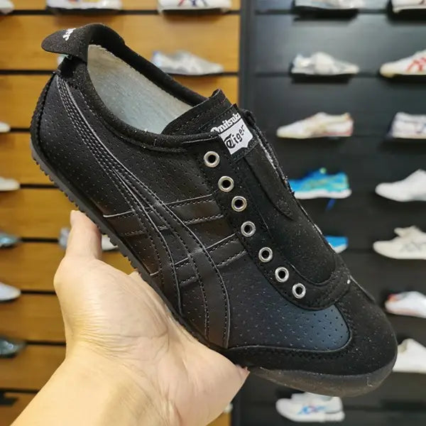 Onitsuka Tiger Mexico 66 Slip-On Triple Black Leather Mens 7A Premium (D-2043)