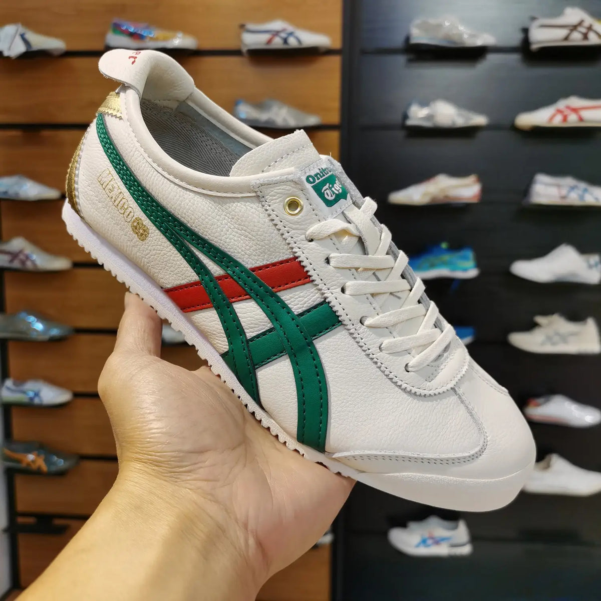 Onitsuk_a Tiger Mexico 66 Birch Green Mens Vintage Sneakers D-1843