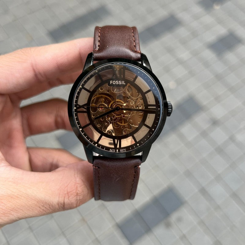 Fossi l Townsman Brown Automatic
