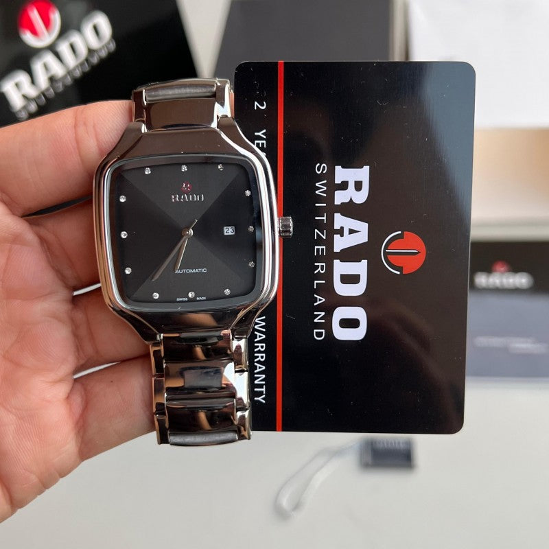 Rad o True Square Silver Black Quartz