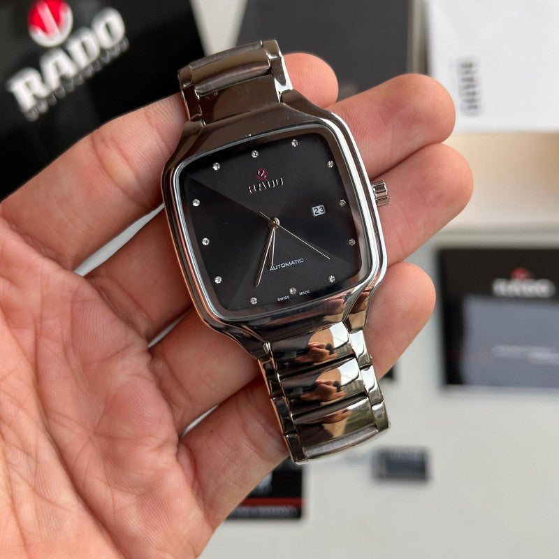 Rad o True Square Silver Black Quartz