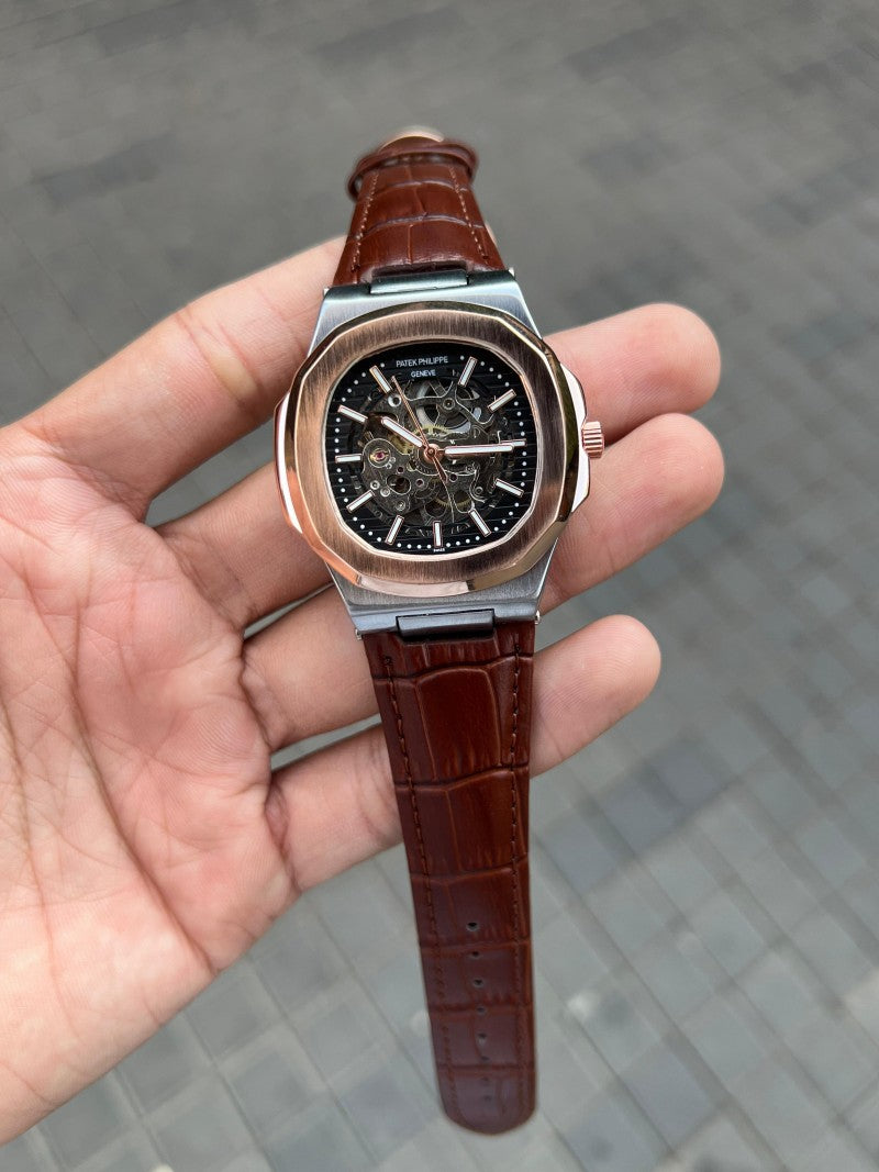 Pate_k Phillipe Nautilus Leather Automatic