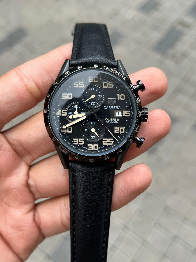 Tag Heue r Calibre 16 Black Leather