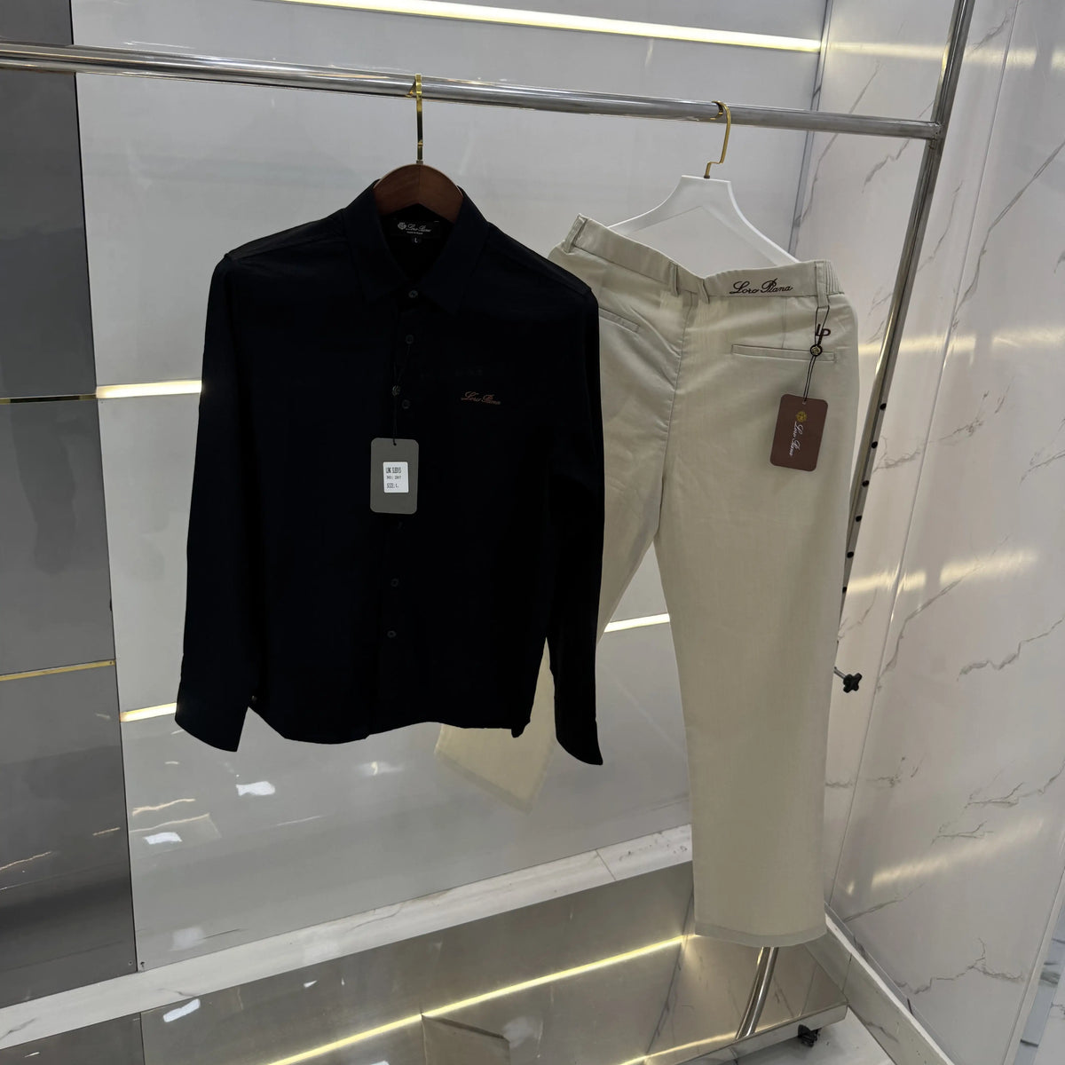 Lor o Piana Black Beige Italian Imported Combo