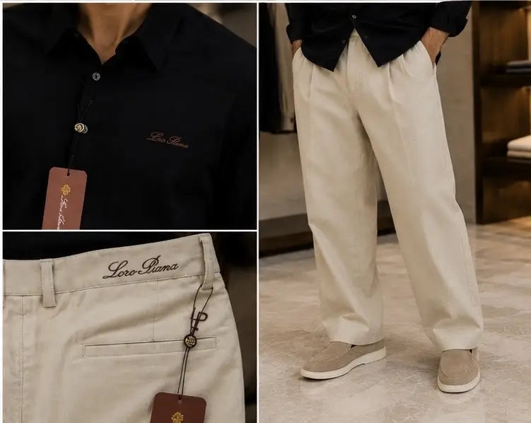 Lor o Piana Black Beige Italian Imported Combo