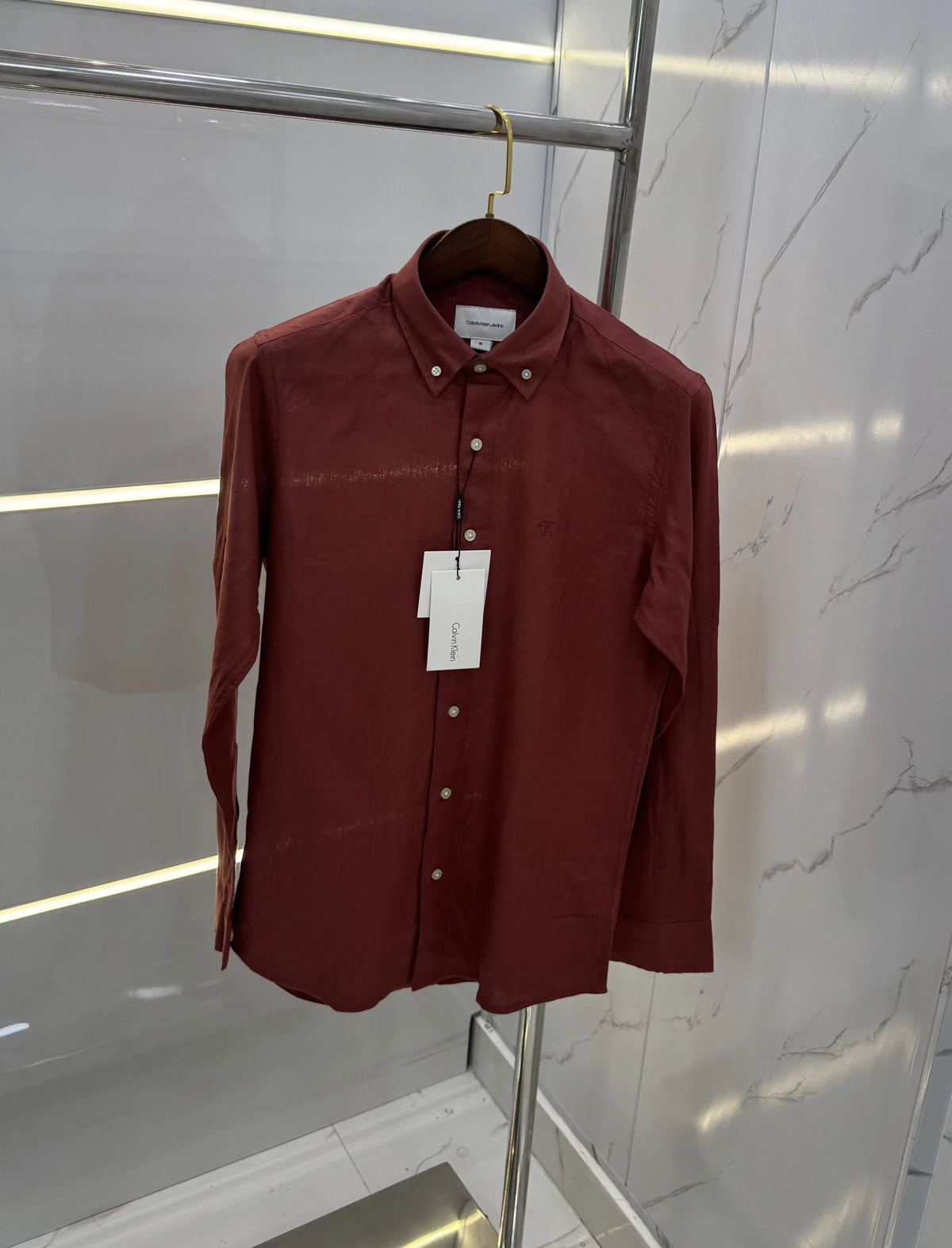 Calvin  Klein Rust Embroidery Logo Work Premium Shirt