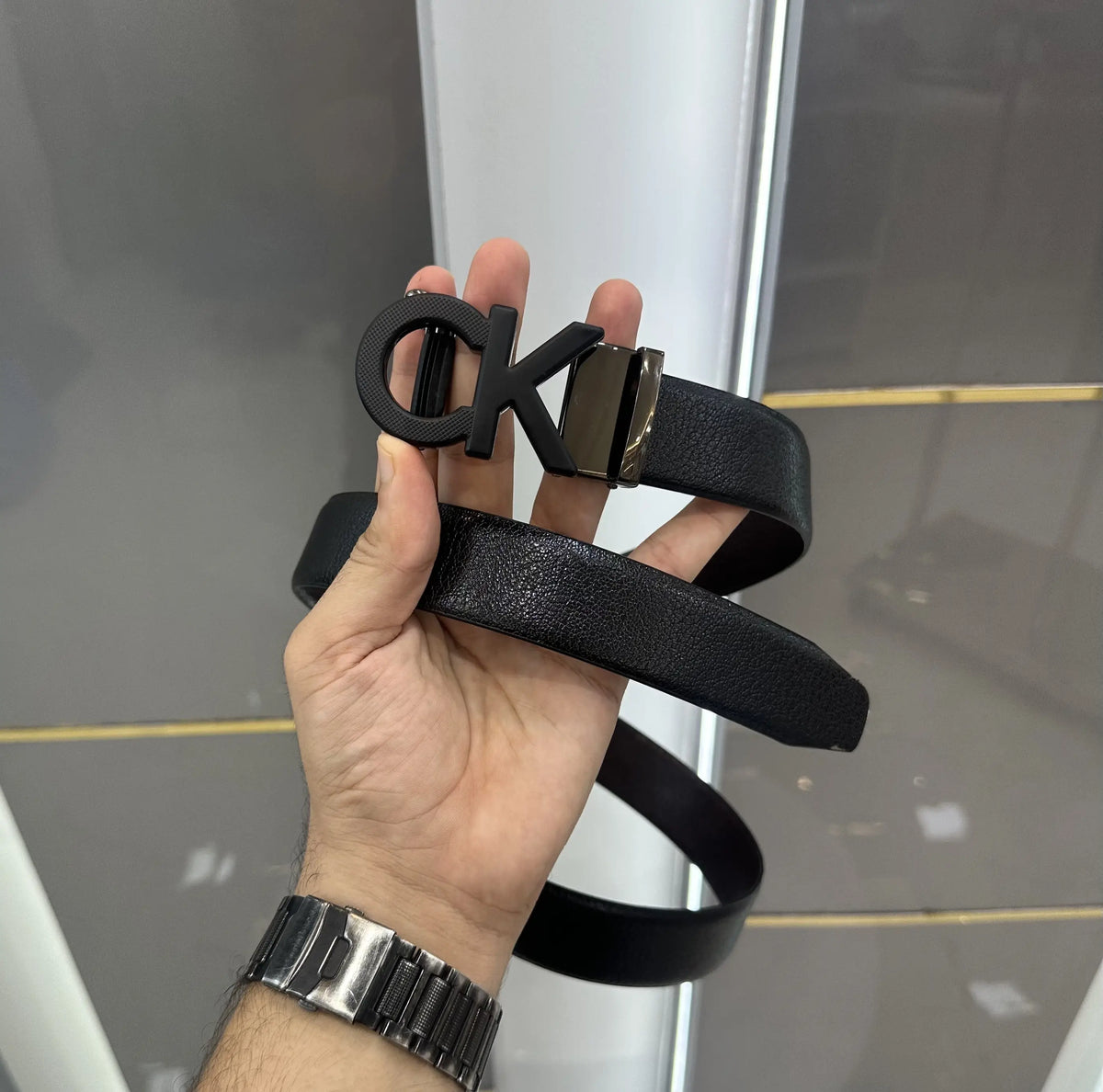 Calvin Klei n  Premium Imported Belt Autolock Black ck880