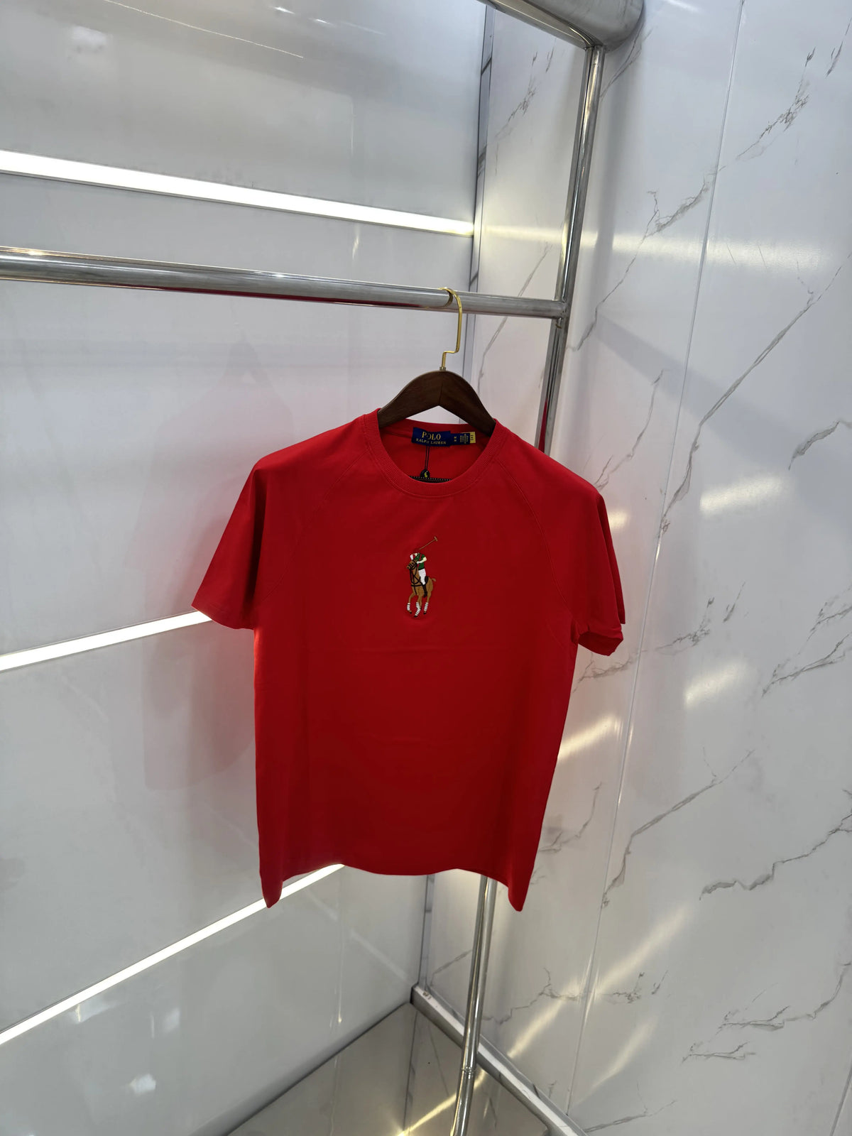 Ralp h Lauren Red Embroidery Logo premium T-shirt