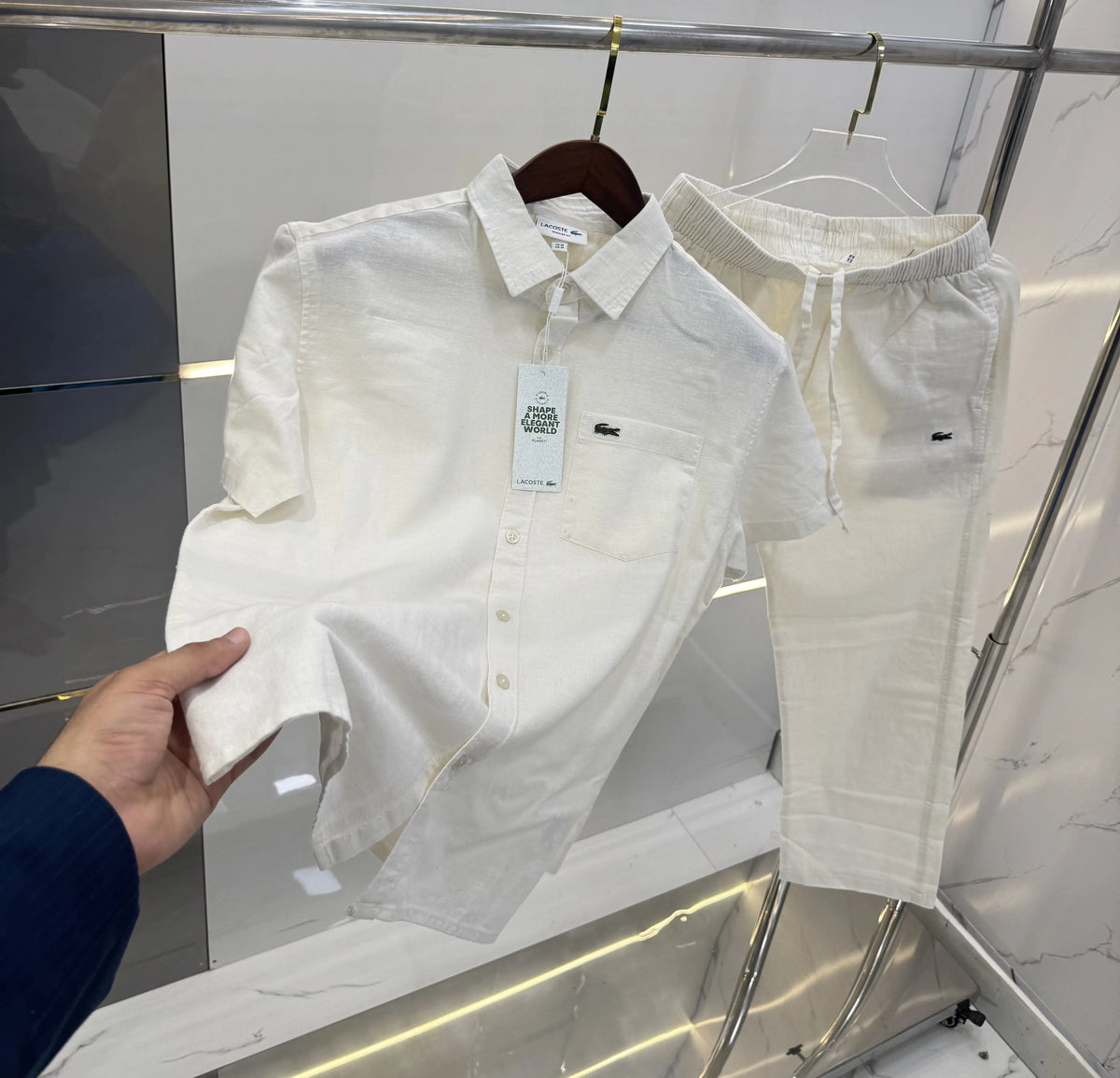 Lacost e White Logo Work Premium Tracksuit