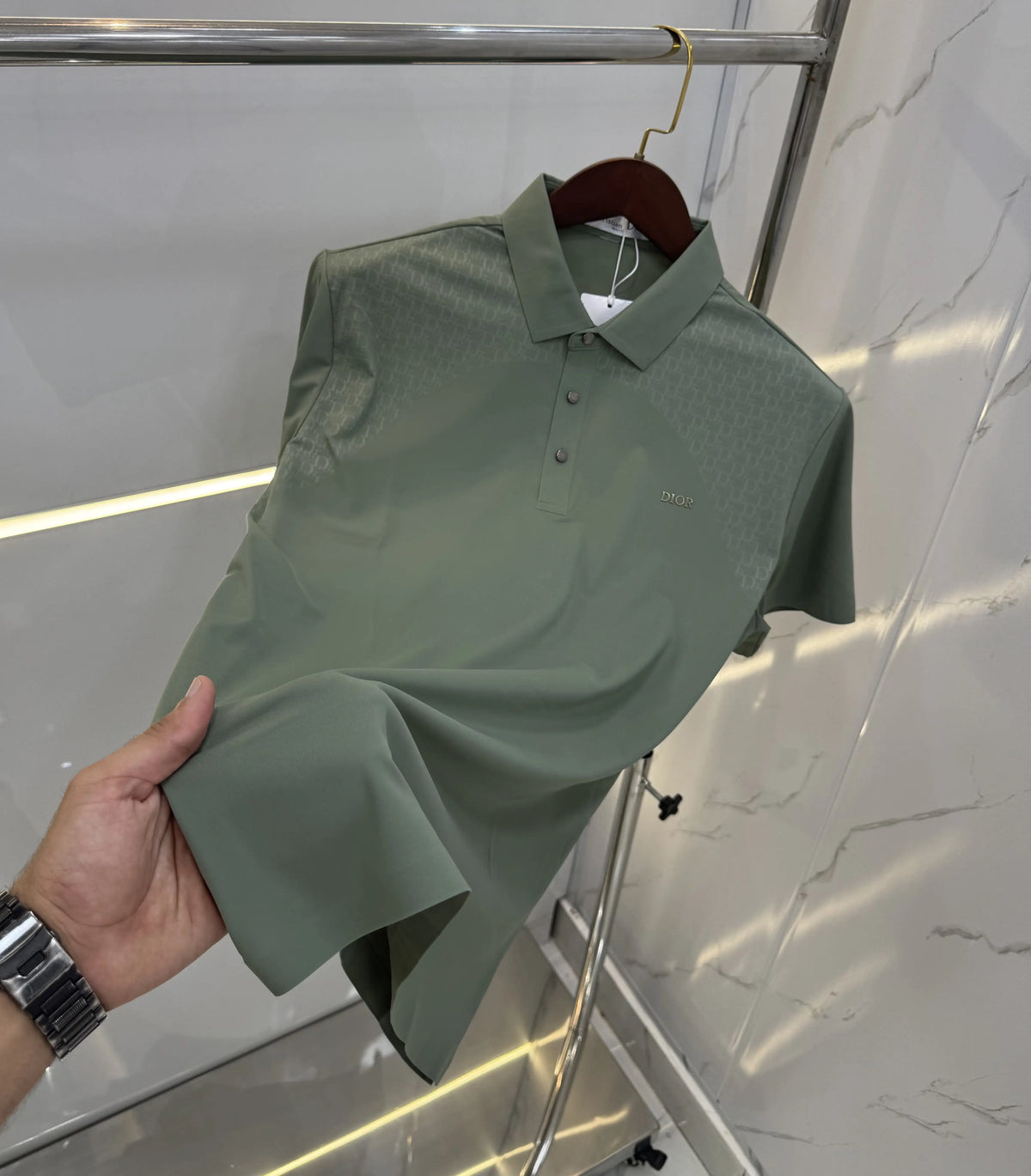 Christian Dio r Green Luxury Polo T-shirt