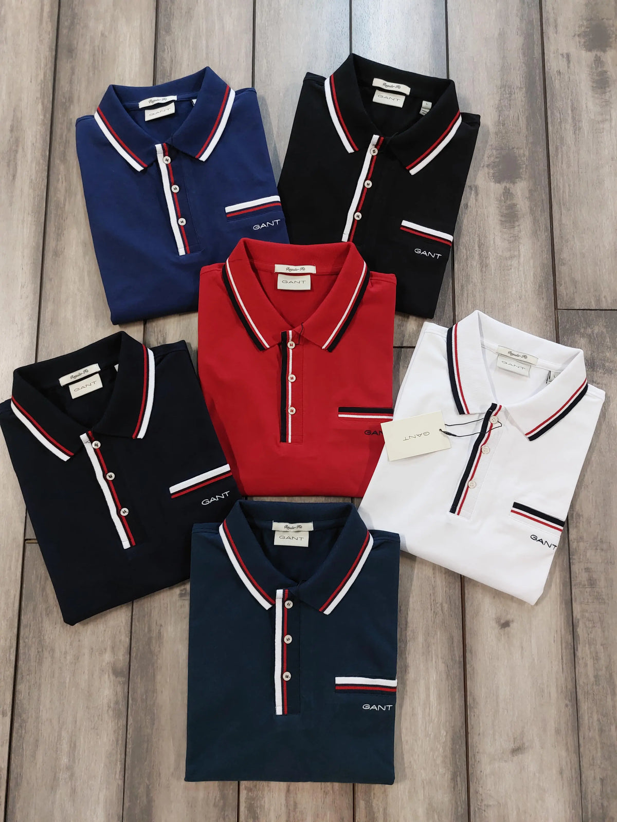 Gant Black Embroidery Logo Premium Polo T-shirt