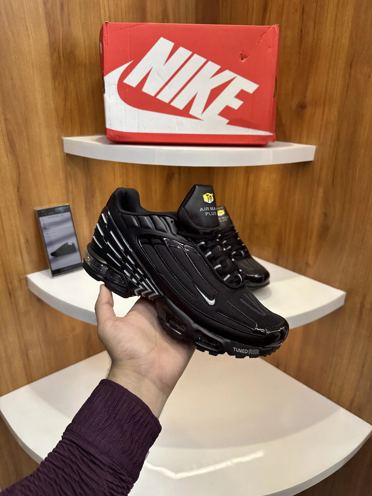 Nike_Airmax Plus 3 Black & Silver Mens Shoes