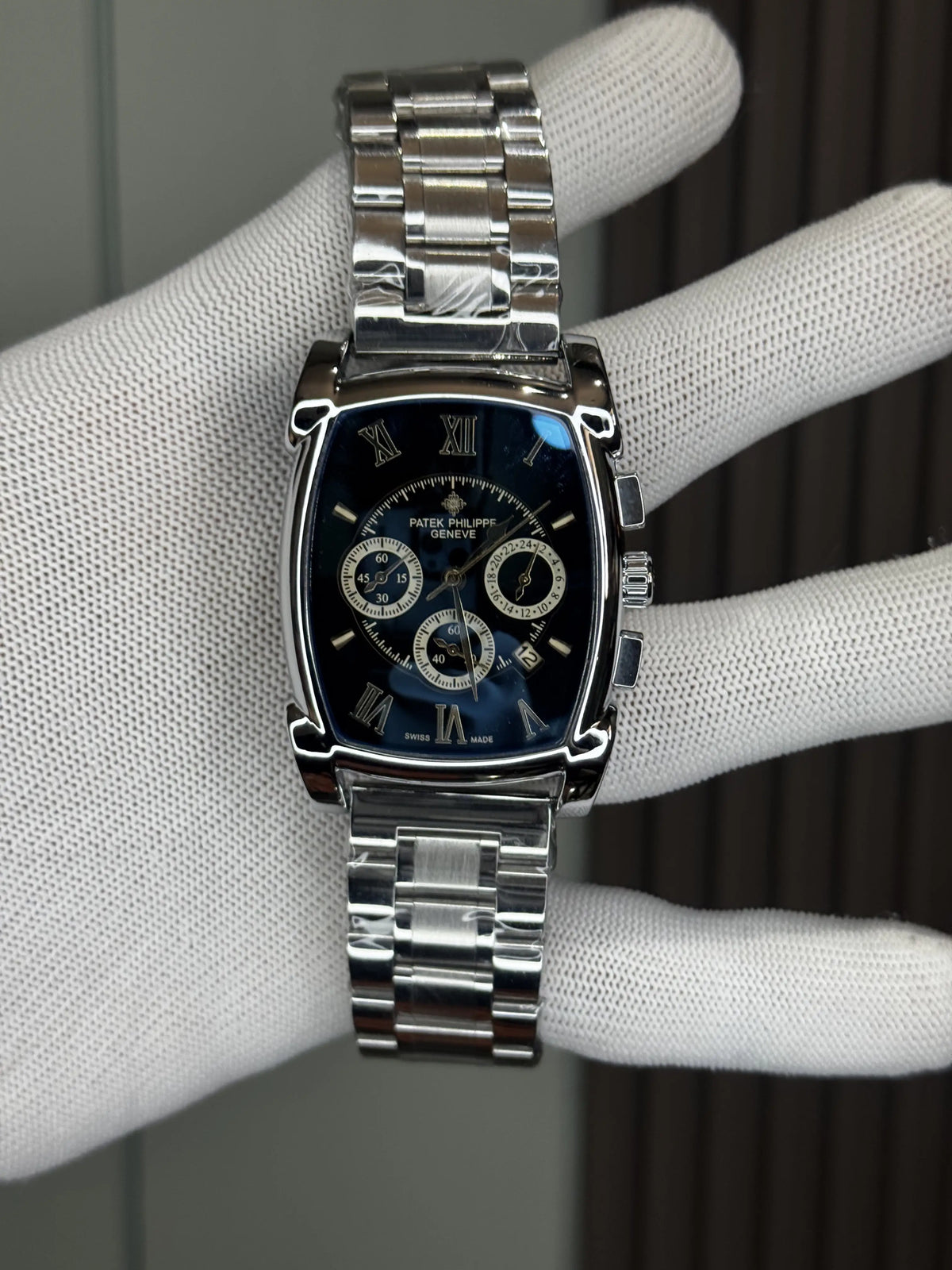 Patek Philipp e Chronograph Silver Deep Blue Premium Chronograph Watch