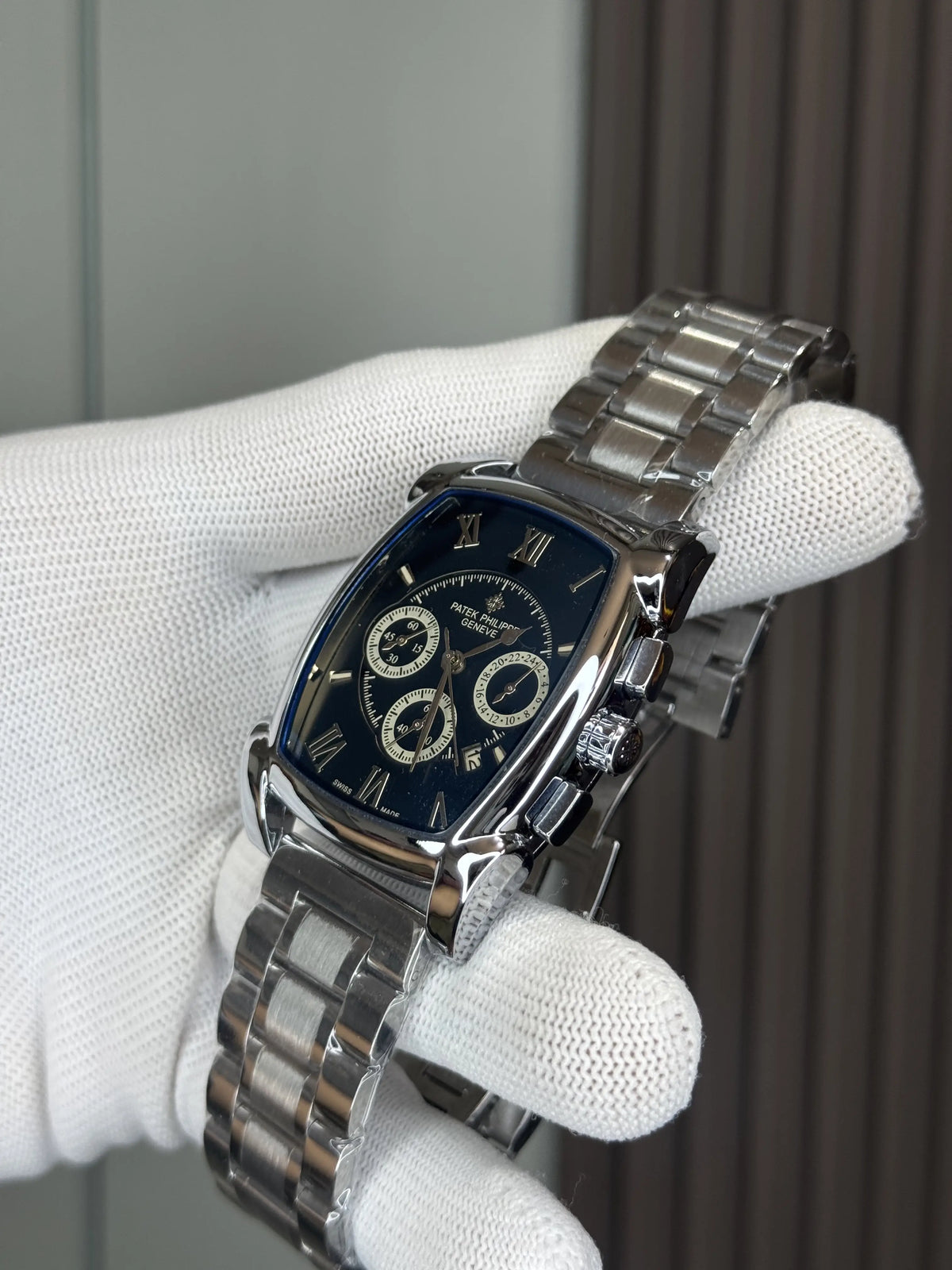 Patek Philipp e Chronograph Silver Deep Blue Premium Chronograph Watch