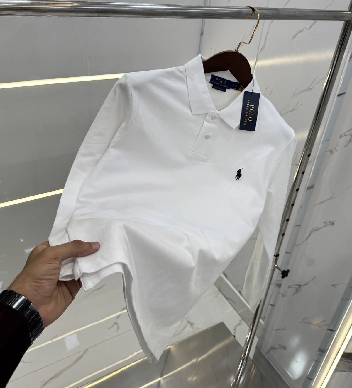 Ralph Laure n White Embroidery Logo Premium Full Sleeves Polo T-Shirt