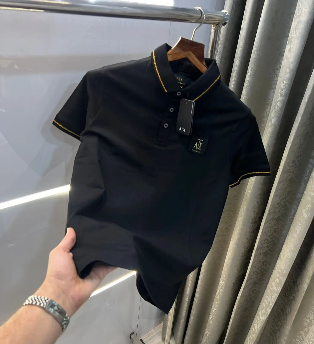 Arman i Exchange Black Logo Work Premium Polo T-shirt