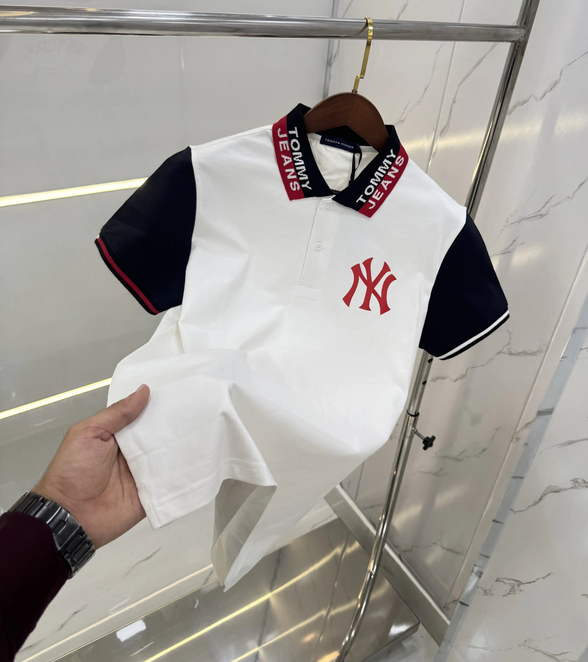 Tommy Hilfige r White Logo Work  Premium Polo T-Shirt