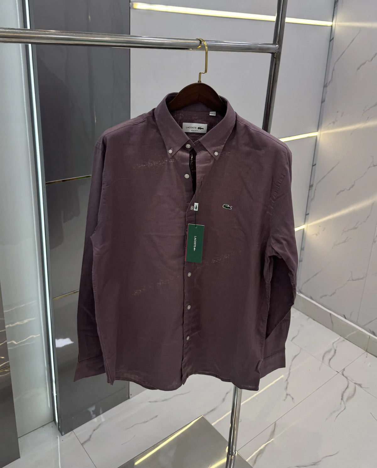 Lacost e Milange Embroidery Logo Premium Linen Shirt