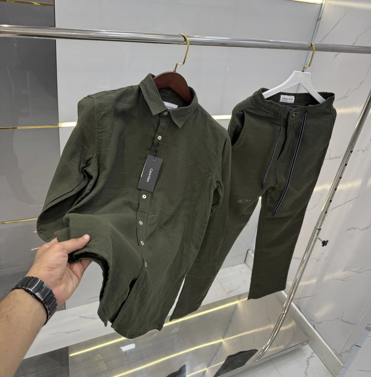 Calvin Klei n Olive Logo Work Premium Tracksuit