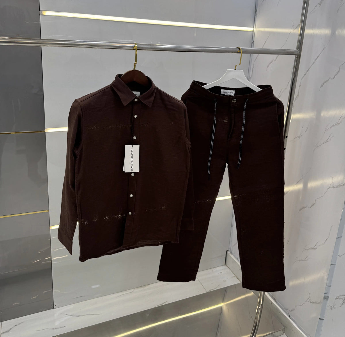Calvin Klei n Dark Brown Logo Work Premium Tracksuit