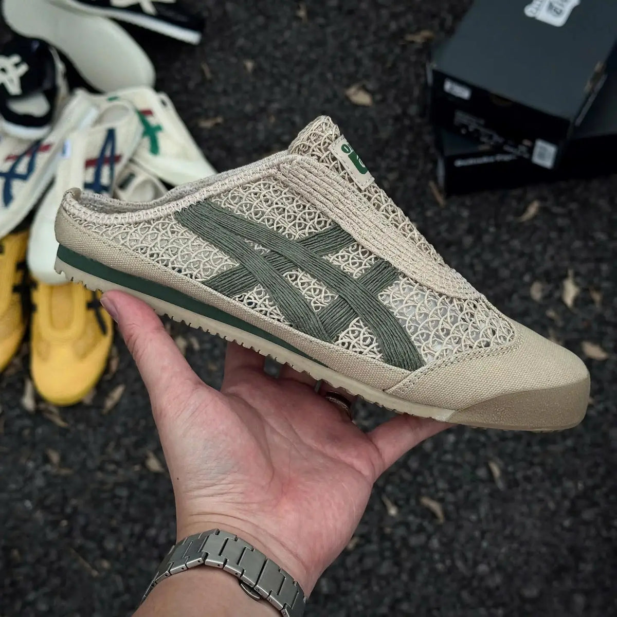 Onitsuka Tiger MEXICO 66 SABOT BEIGE GREEN D-2126