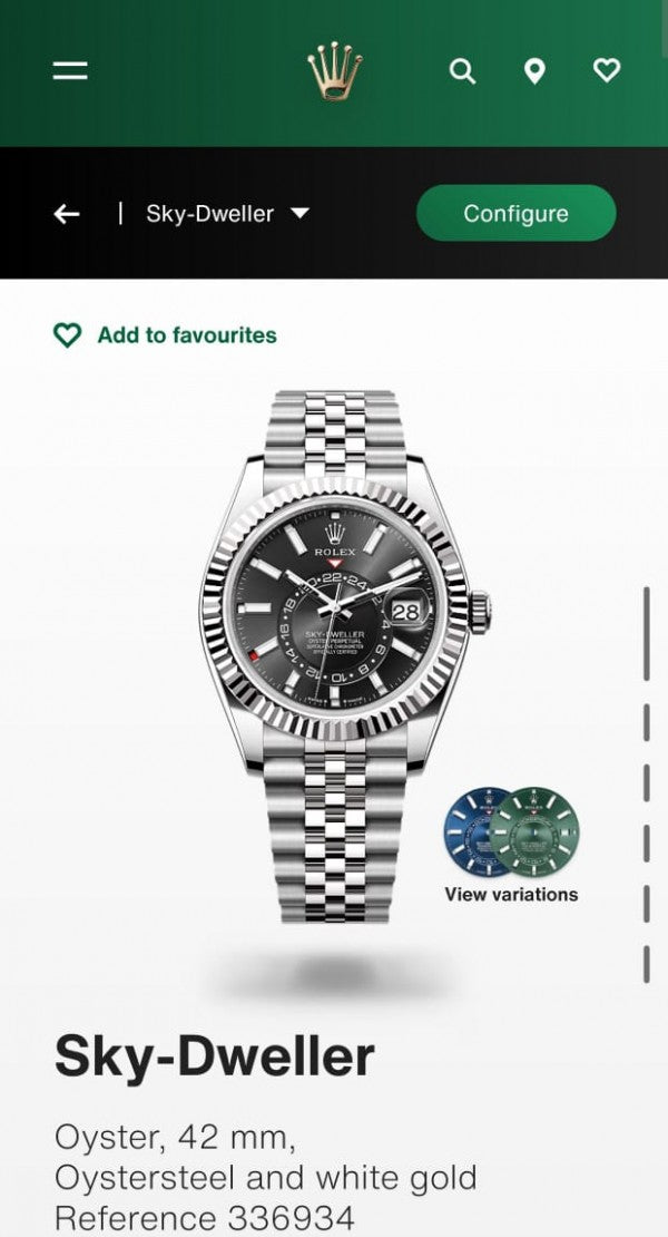 Role_x Sky Dweller Automatic Silver Black