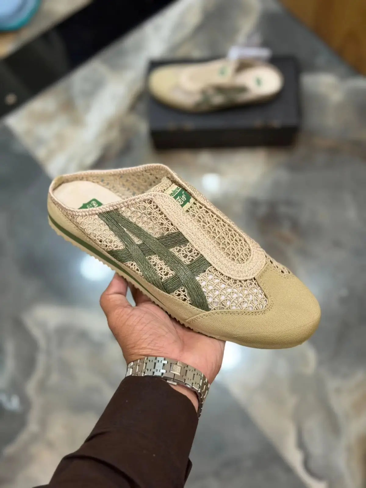 Onitsuka Tiger MEXICO 66 SABOT BEIGE GREEN D-2126