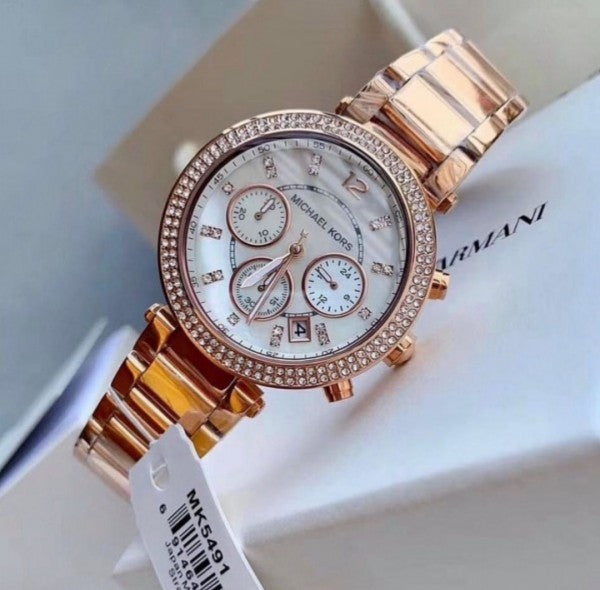 Michael_Kors Parker Rose Gold White Dial