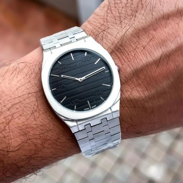 Gucc.i Slim Edition Silver Black Watch