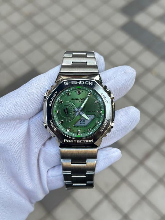 G_Shock GM2100 All Working Silver Green Dial